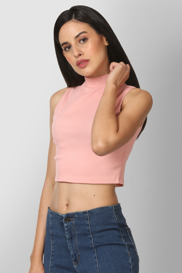 High-neck Crop Top