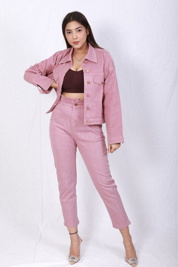 Denim Jacket- Dusty Pink