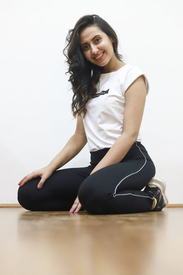 Silver side Strip Jeggings