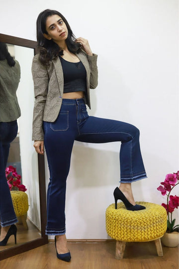 Double Raw Hemmed Bootcut Denims
