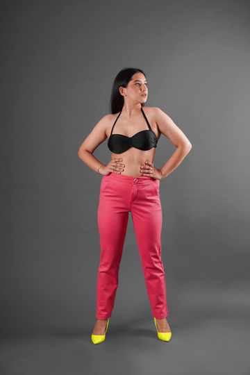 Hot Pink Straight Fit Pants
